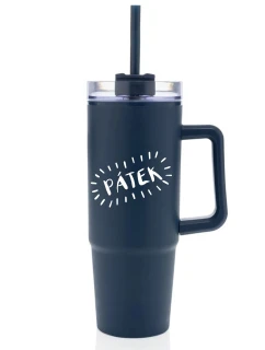 PÁTEK - tmavě modrý cestovní hrnek s průhledným víčkem 900 ml