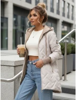 Dámská přechodná prošívaná bunda s prodlouženým střihem světle šedá TY5607