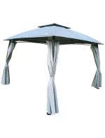 ZAHRADNÍ PIVILET 3x3x2,6 m se zásuvkami ŠEDÝ