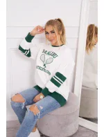 Zateplená mikina Malibu ecru+ tmavě zelená