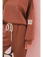Komplet mikina + kalhoty máslově hnědá