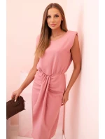 Dámská pruhovaná bavlněná šaty s V výstřihem a knoflíky tmavě mátová Dámská pruhovaná bavlněná šaty s V výstřihem a knoflíky tmavě mátová