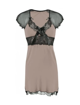 Dámská noční košile Paulina Cappucino-Black - Dkaren