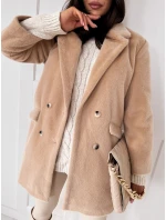 Dámský alpakový kabát SERENITY light beige FashionStreet TY3886