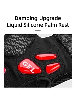 Cyklistické rukavice Rockbros S169BR M s gelovými polštářky - černo-červené