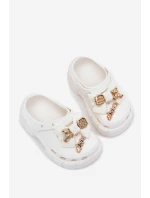 Dětské Dívčí Pantofle Z Pěny S Mašlí A Ozdobami Bílé Selvana