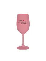 PROTOŽE BÝT PSYCHOLOŽKA NENÍ PRDEL - růžová sklenice na víno 350 ml
