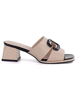 Dámské žabky na podpatku béžové Vinceza 62284