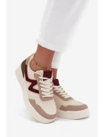 Dámské tenisky na platformě se zlatými vložkami Béžové Zalvra