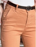 Dámské kalhoty slim fit s páskem TAIRONIK brick FashionStreet UY2543