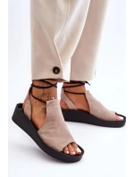 Zazoo 2743 Semišové sandály na klíně Beige