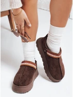 Dámské semišové hnědé sněhule FashionStreet ZY1178