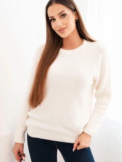 Dámský svetr z baby alpaky s dlouhým rukávem ecru