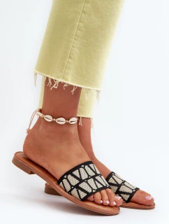Dámské černé sandály na ploché podrážce Traivea