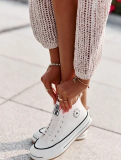 Zateplené Dámské Tenisky Na Platformě Eko Kůže Big Star OO274061 Bílé