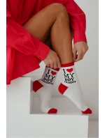 Dámské ponožky s nápisem „I LOVE MY BOYFRIEND“ – bílé