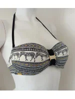 Vrchní díl plavek B4116-60010 černo-smetanový - Selmark Vrchní díl plavek B4116-60010 černo-smetanový - Selmark