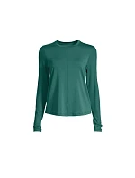 CASALL Delight Tričko s dlouhým rukávem Crew Neck zelené CASALL Delight Tričko s dlouhým rukávem Crew Neck zelené