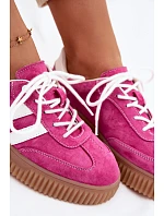 Dámské semišové tenisky na platformě fuchsiové Marisae