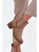 Dámské kotníkové boty Zelia na sloupku – béžové