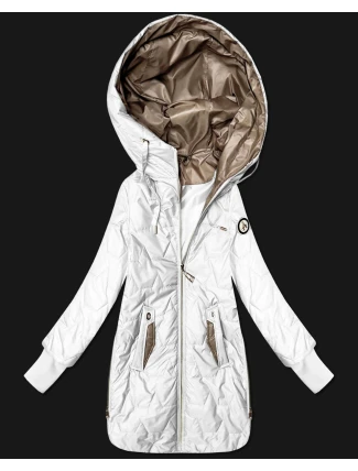 Damska kurtka z zamkami po bokach Goodlookin biała (B8578-26)