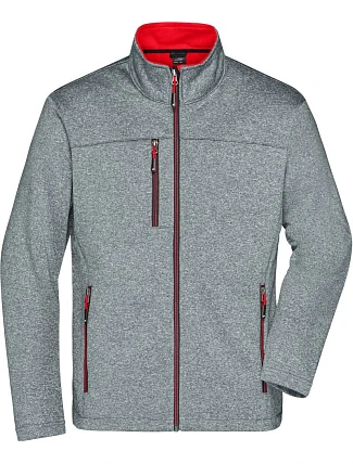 Daiber JN 1148 Pánská 2-vrstvá melanžová softshell bunda 02.1148 dark melange/red Daiber JN 1148 Pánská 2-vrstvá melanžová softshell bunda 02.1148 dark melange/red