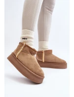 Sněhule na platformě se vzorem světle hnědé Udra