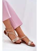 Dámské Plátěné Sandály S Pásky S.Barski KV51-120 Růžové Zlato