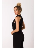 M746 Kombinéza se zavazováním za krkem - černá