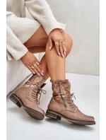 Dámské Kotníkové Boty Workery Tmavě Béžové Perfecto