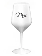 MRS. - bílá nerozbitná sklenice na víno 470 ml