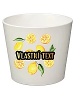 Bílý keramický květináč s letním ovocem - velký Bílý keramický květináč s letním ovocem - velký
