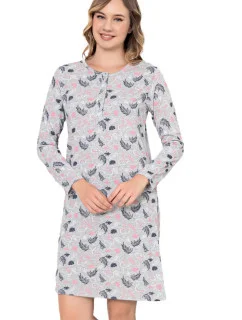 Dámská noční košile CHR-K 3022 šedá s plameňáky - Christina Secret