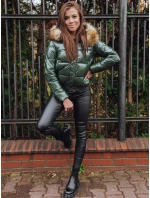 Dámská prošívaná krátká zimní bunda FELLISA zelená FashionStreet TY2459
