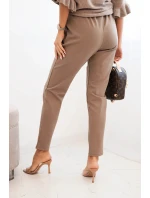 Dámské viskózové kalhoty s páskem a zúženými nohavicemi fango