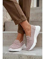 Dámské mokasíny z přírodního semiše na platformě Vinceza Béžové