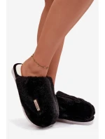 Dámské huňaté pantofle – černé Belinna