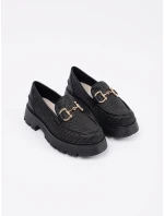 Komfortní mokasíny dámské černé platforma Komfortní mokasíny dámské černé platforma