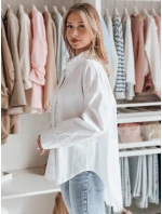 Dámské oversize tričko s prodlouženým zadním dílem BLUOSIZE bílé FashionStreet DY0457