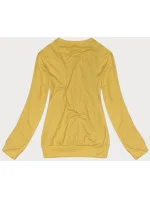 Tenká žlutá dámská tepláková mikina se stahovacími lemy (68W05-117) Tenká žlutá dámská tepláková mikina se stahovacími lemy (68W05-117)