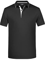 Daiber JN 728 Pánské piqué polo s kontrastní légou 02.0728 black/silver Daiber JN 728 Pánské piqué polo s kontrastní légou 02.0728 black/silver