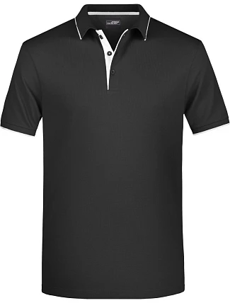 Daiber JN 728 Pánské piqué polo s kontrastní légou 02.0728 black/silver Daiber JN 728 Pánské piqué polo s kontrastní légou 02.0728 black/silver