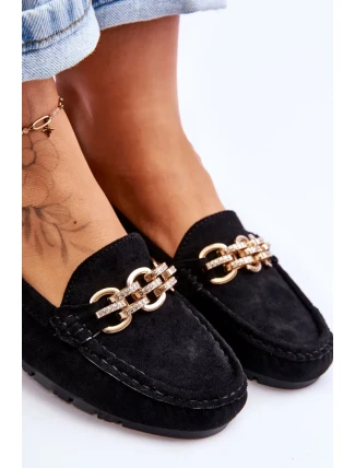 Dámské semišové mokasíny Černá Sorento