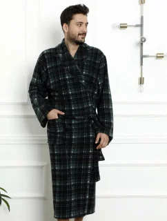 Pánský župan 1007 zelené káro - CoCoon