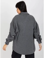 Dámská kabátová košile DN KS 4005.99P Tmavě šedá - FPrice Dámská kabátová košile DN KS 4005.99P Tmavě šedá - FPrice
