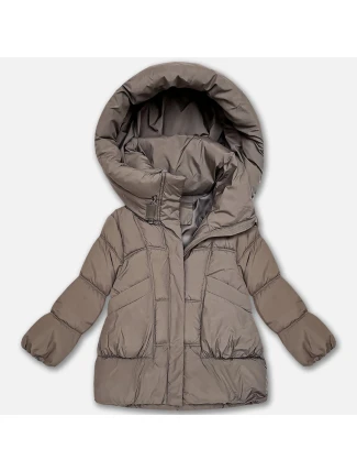 Světle hnědá dámská péřová oversize bunda S'West (B8539-48) Světle hnědá dámská péřová oversize bunda S'West (B8539-48)