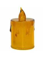 DEKORATIVNÍ SVÍČKA 8 CM JANTAROVÁ TEPLÁ BÍLÁ 1 LED