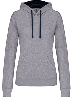 Kariban K 465 Dámská mikina s kontrastní kapucí 20.K465 oxford grey/navy