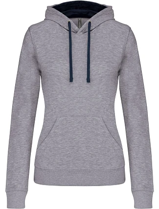 Kariban K 465 Dámská mikina s kontrastní kapucí 20.K465 oxford grey/navy