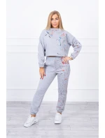 Izolovaná sada s barevným potiskem šedá Izolovaná sada s barevným potiskem šedá